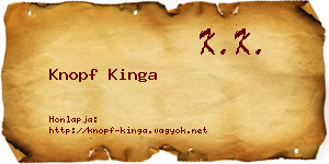 Knopf Kinga névjegykártya
